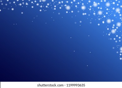 Abstract flying white defocused particle light at gradient blue  and black background