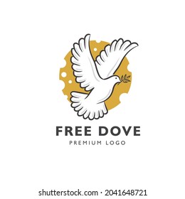 Abstract flying white dove vector illustration