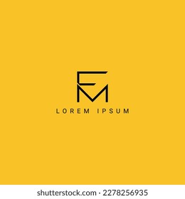 Abstract FM MF letter simple minimal style business logo design vector element.