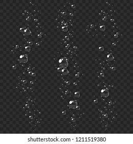Abstract foam, water bubbles, isolated on dark background