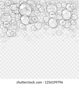 Abstract foam, water bubbles, isolated on light background