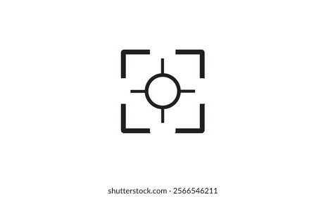 Abstract Focus  icon with auto zoom on white background.
