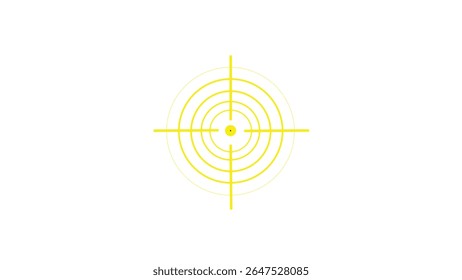 Abstraktes Zielzielsymbol mit automatischem Zoom, Zielsymbol mit quadratischem Fokus der Kamera auf weißem Hintergrund.