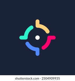 Logotipo de icono de destino centrado abstracto