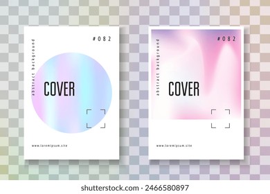 Abstract Foil. Digital Banner. Minimal Presentation. Purple Gradient Paper. Pastel Design. Colourful Prism Backdrop. Holograph Poster. Blue Abstract Foil