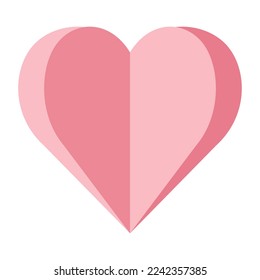 Abstract folded heart. Vector illustration