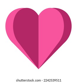 Abstract folded heart. Vector illustration