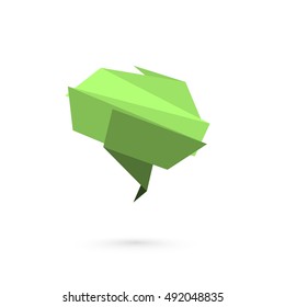 Abstract folded paper symbol of brain.