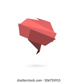 Abstract folded paper symbol of brain.