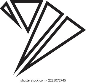 Abstract folded triangle logo illustration in trendy and minimal style isolated on background