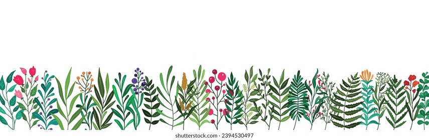 Abstract foliage and botanical background. Green wallpaper of monstera leaves, leaves, branches, hand drawn. Exotic plants background for banners, prints, decor, wall art.