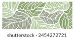 Abstract foliage botanical background vector. Green color wallpaper of tropical plants, leaf branches, leaves. Foliage design for banner, prints, decor, wall art, decoration.