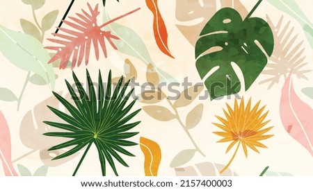 Similar – Image, Stock Photo Tropical monstera leaf on a light blue background