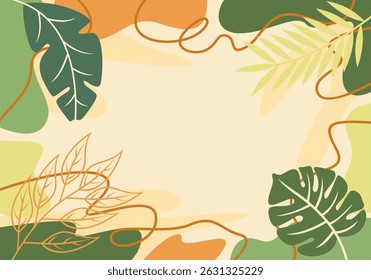 Abstract Foliage Composition with Warm Colors