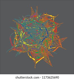 Abstract Foliage Design Vector Fantasy Illustration. Autumn colors leaves chaos