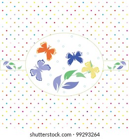 Abstract foliage end butterfly  background