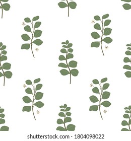 Abstract Foliage Eucalyptus Pattern, Seamless Pattern, Vector Illustration EPS 10.