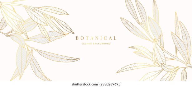 Resumen del fondo vectorial de textura dorada foliage. Papel de lujo de hoja de papel de ramas tropicales, de hojas, de plantas dibujadas a mano. Selva botánica ilustrada para banner, impresiones, decoración, tela.