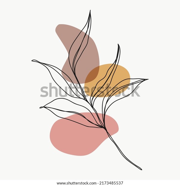 Abstract Foliage Line Art Vector Isolated Stock Vector (Royalty Free