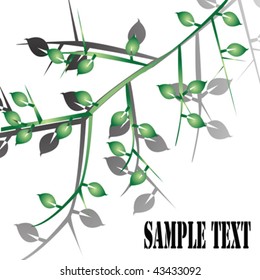 Abstract foliage with sample text