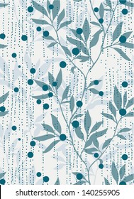 Abstract foliage seamless vector pattern