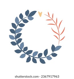 Abstract foliage wreath. Vector illustration.