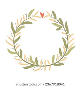 Abstract foliage wreath. Vector illustration.