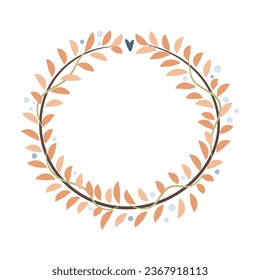 Abstract foliage wreath. Vector illustration.