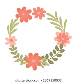 Abstract foliage wreath. Vector illustration.