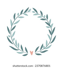 Abstract foliage wreath. Vector illustration.