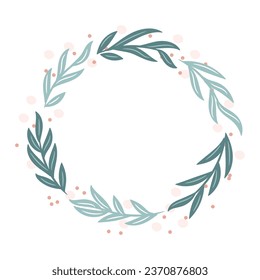 Abstract foliage wreath. Vector illustration.