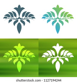 Abstract foliate decoration. Flower symbol.