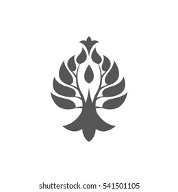 Abstract foliate element.  Deciduous ornament. Pattern.