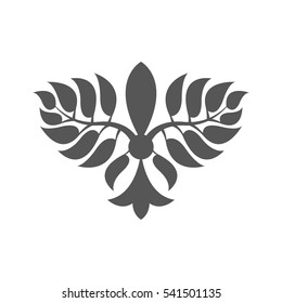 Abstract foliate element.  Deciduous ornament. Pattern.