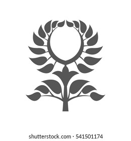 Abstract foliate element.  Deciduous ornament. Pattern.