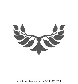 Abstract foliate element.  Deciduous ornament. Pattern.