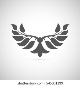 Abstract foliate element. Deciduous ornament. Emblem.