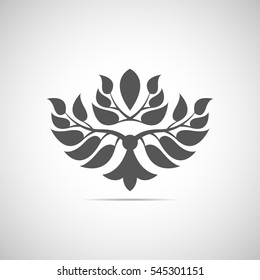 Abstract foliate element. Deciduous ornament. Emblem.