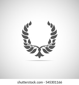 Abstract foliate element. Deciduous ornament. Emblem.