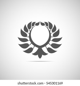 Abstract foliate element. Deciduous ornament. Emblem.