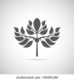 Abstract foliate element. Deciduous ornament. Emblem.