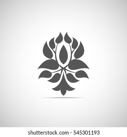 Abstract foliate element. Deciduous ornament. Emblem.