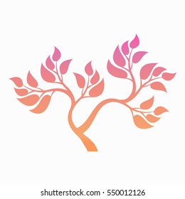 Abstract foliate element.  Deciduous ornament. Pattern.