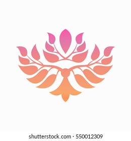 Abstract foliate element.  Deciduous ornament. Pattern.