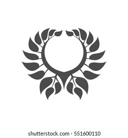 Abstract foliate element. Deciduous ornament.Laurel wreath.