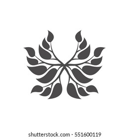 Abstract foliate element. Deciduous ornament.Laurel wreath.