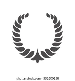 Abstract foliate element. Deciduous ornament.Laurel wreath.