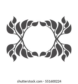 Abstract foliate element. Deciduous ornament.Laurel wreath.