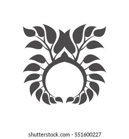 Abstract foliate element. Deciduous ornament.Laurel wreath.