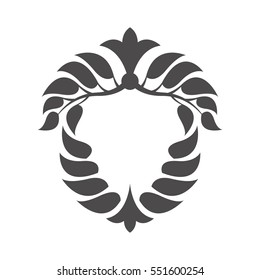 Abstract foliate element. Deciduous ornament.Laurel wreath.